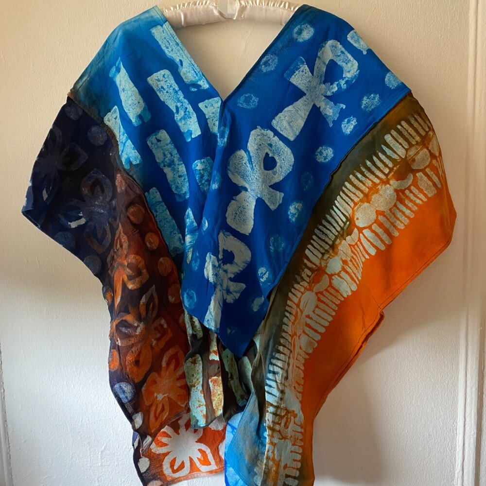 Artisan/Designer Colour-Block Flowing Kimono Tunic Top, One Size, NWOT - Picture 2 of 2